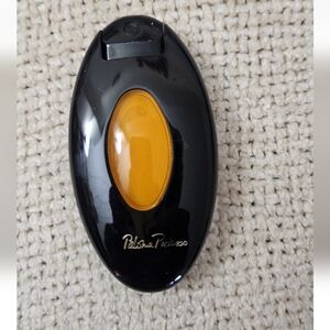Paloma Picasso Collectible. Vintage. Black w Amber Window and Gold Text. **Empty